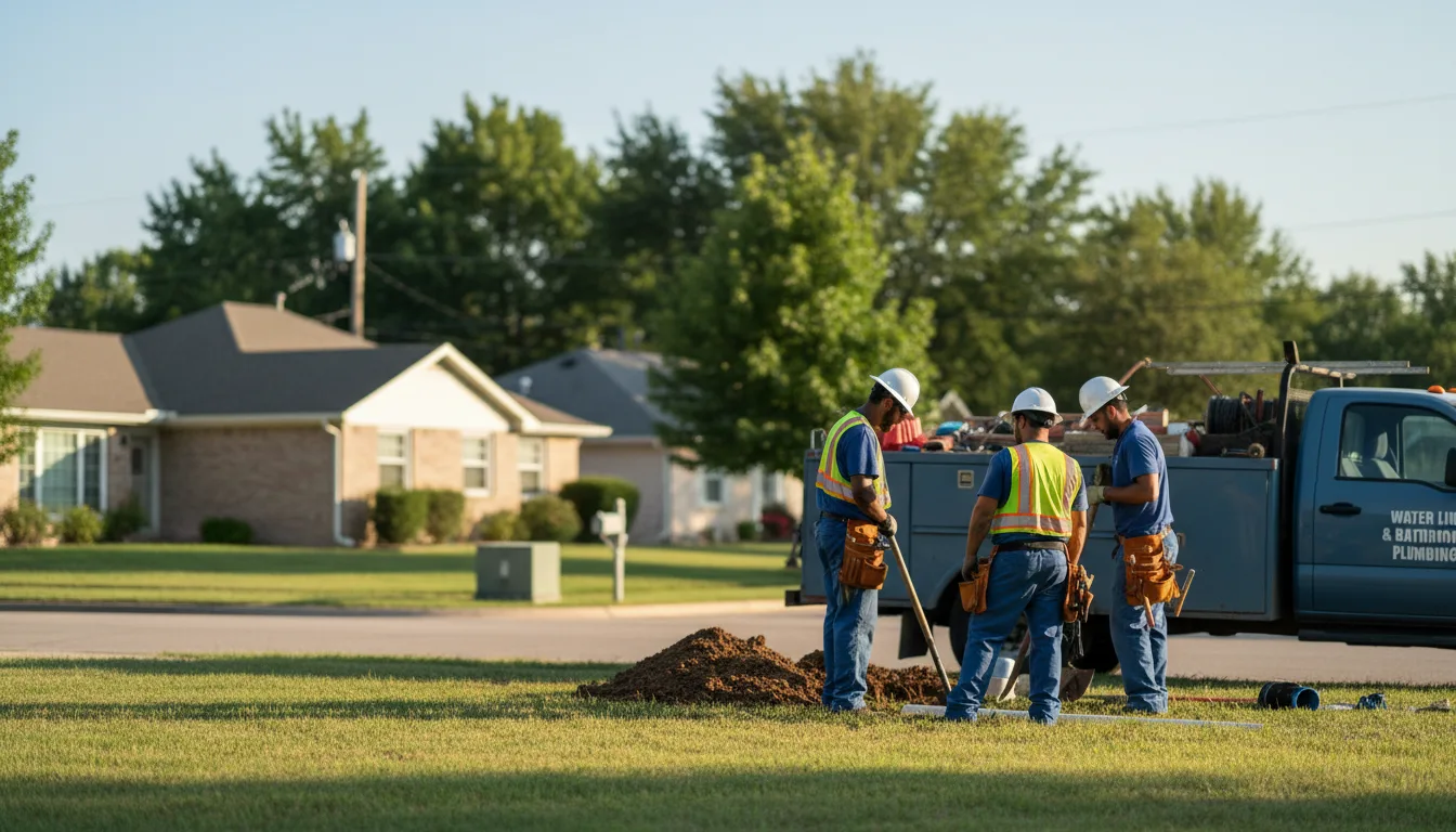 Residential water line and bathroom plumbing service in Olmstead, KY